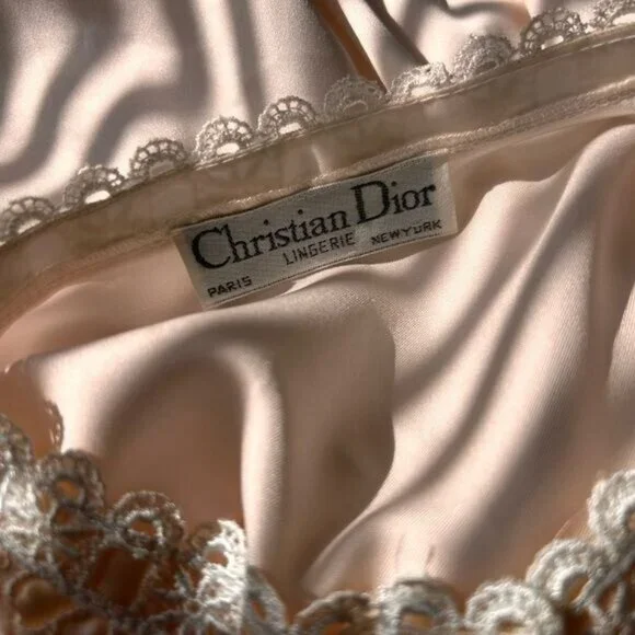 Christian Dior vintage union label nightgown with lace bib style small - Picture 2 of 10